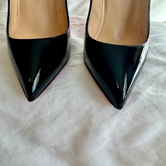 Christian Louboutin Pigalle 100mm Black Patent Pumps US 7 Worn Once - Picture 3 of 9